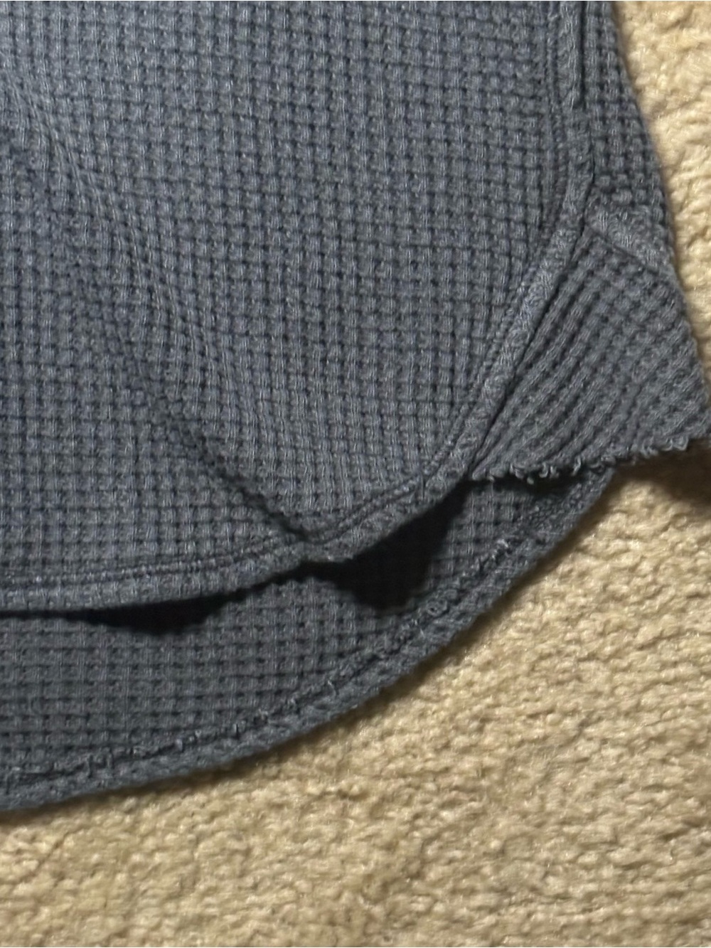 Aerie Women’s XL Slate Grey Waffle-Knit Button-Up Shirt - Picture 10 of 14